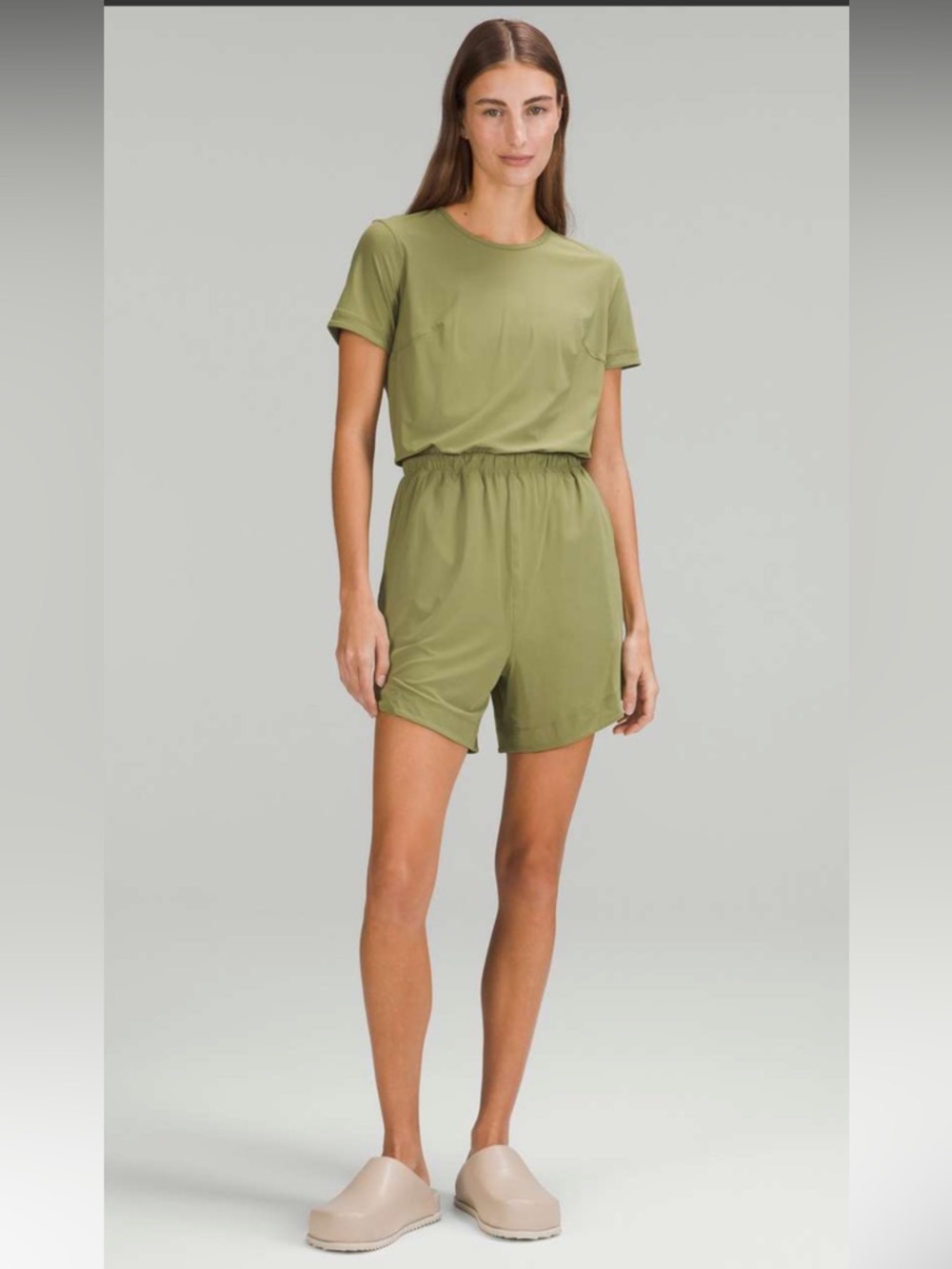 Lululemon Lightweight High-Neck Romper Bronze Green Size 6